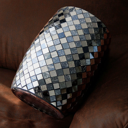 Black & Gold Mosaic Glass Bathroom Trash Can – 5L