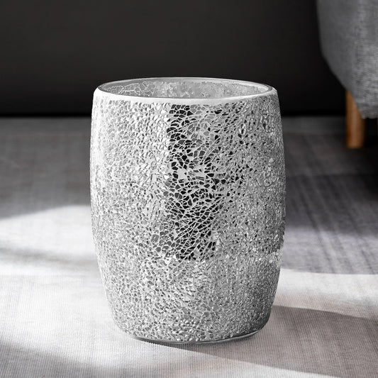 Silver Mosaic Glass Bathroom Trash Can – 5L