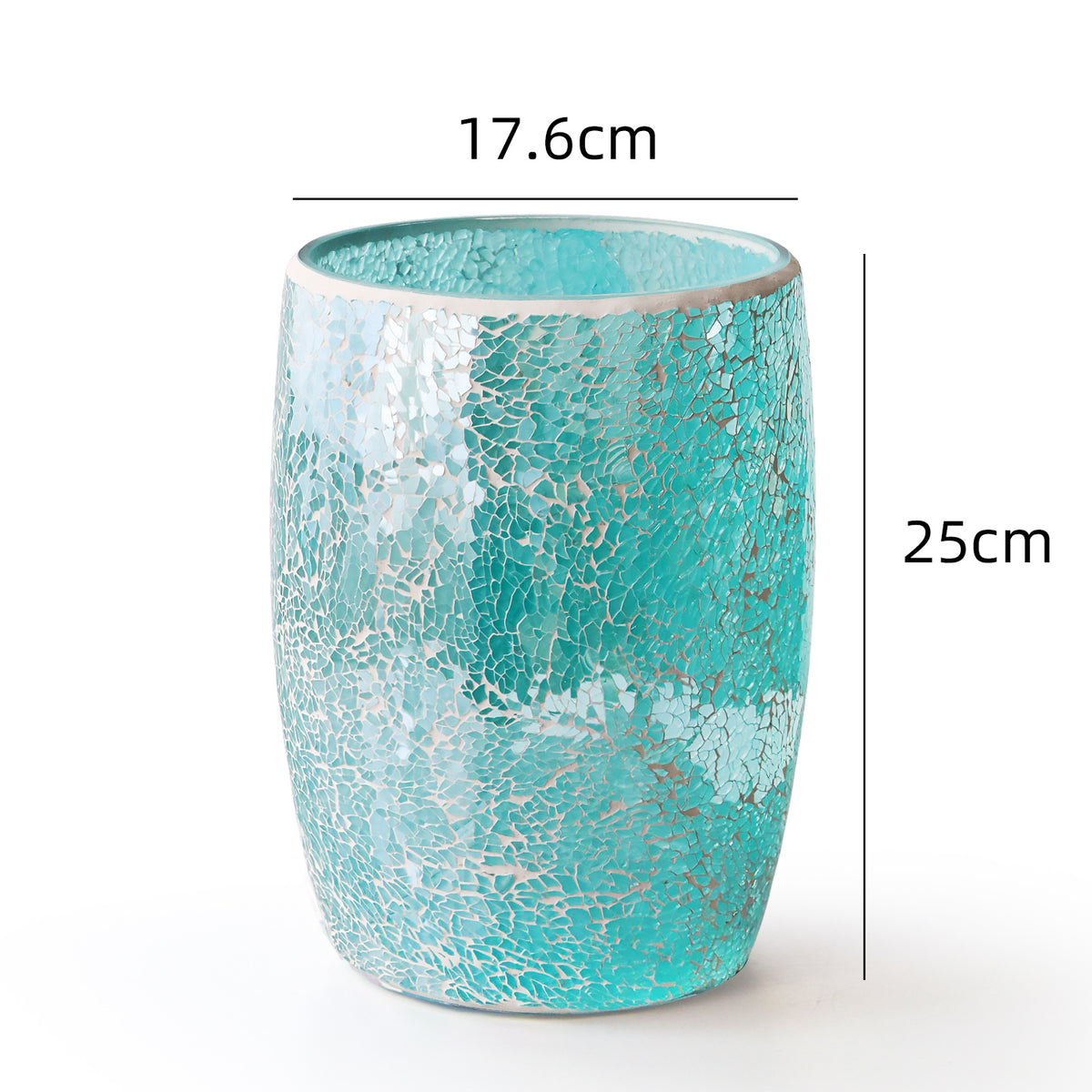 Turquoise Mosaic Glass Bathroom Trash Can – 5L