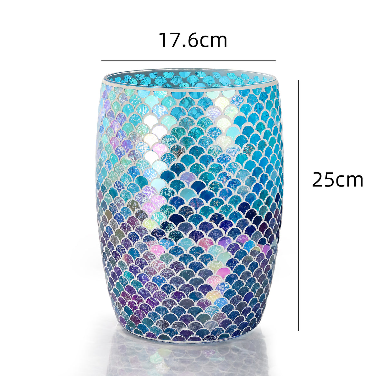 Mermaid Mosaic Glass Bathroom Trash Can – 5L