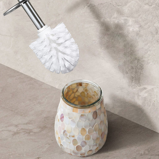 Natural Shell Mosaic Toilet Brush & Holder