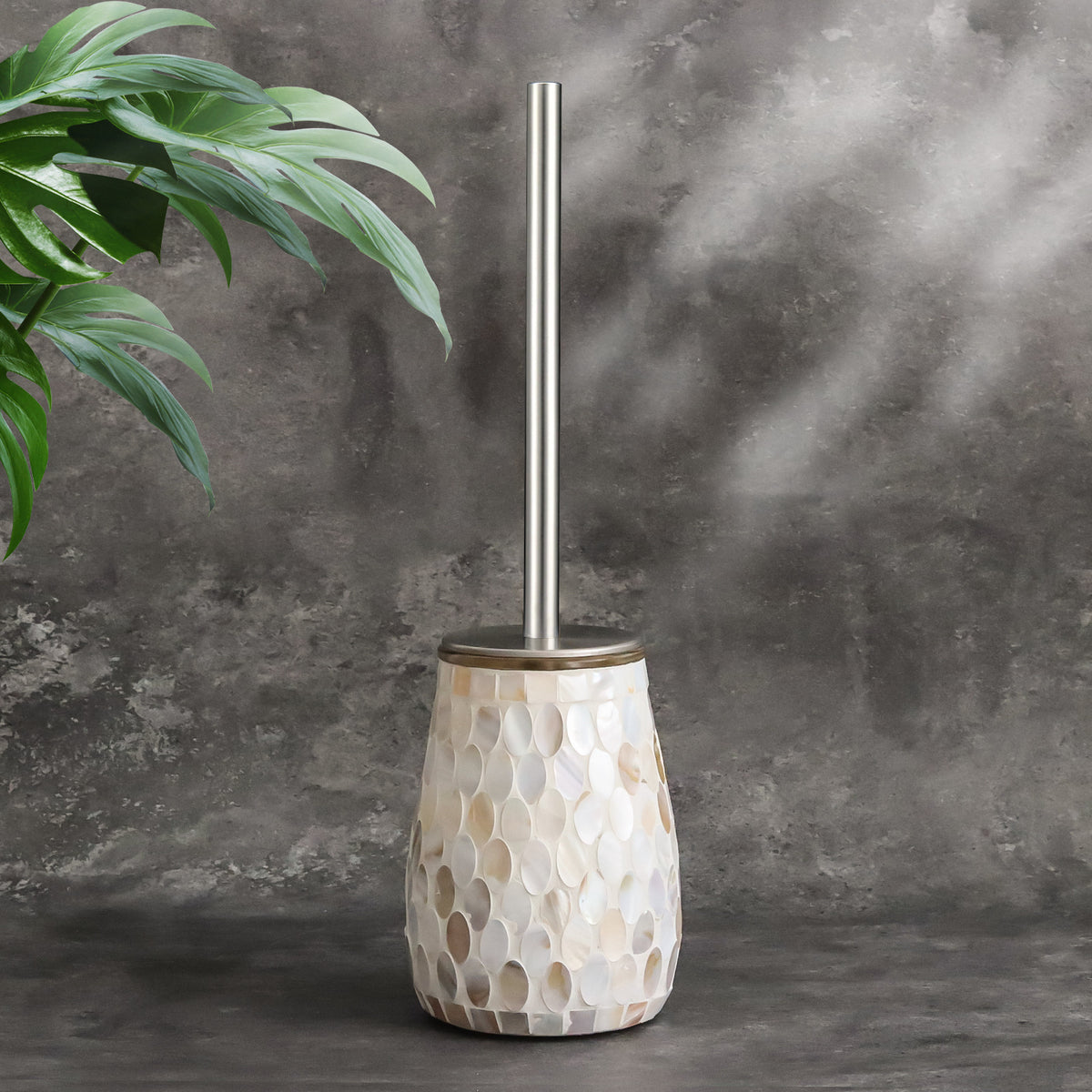 Natural Shell Mosaic Toilet Brush & Holder