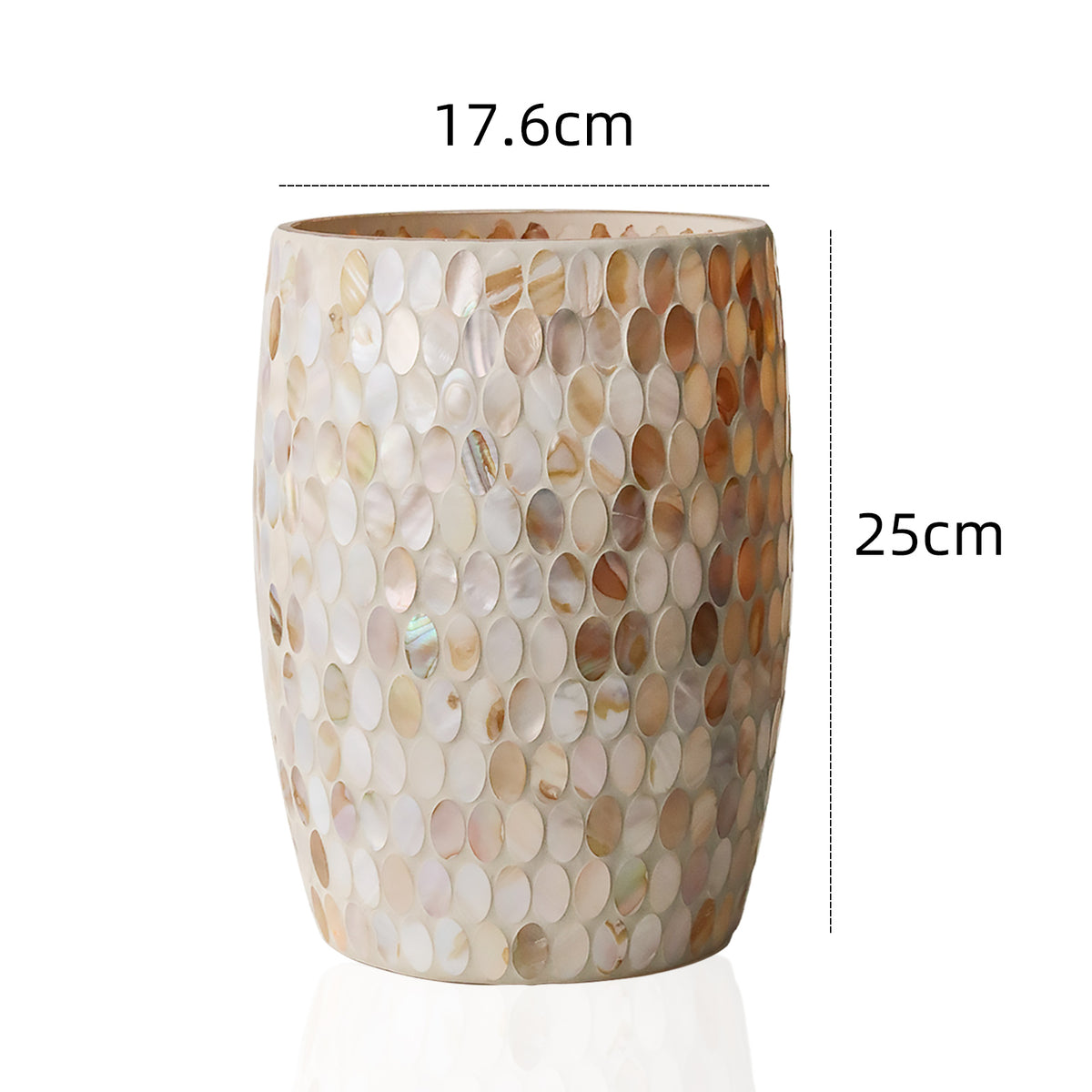 Natural Shell Mosaic Glass Bathroom Trash Can – 5L