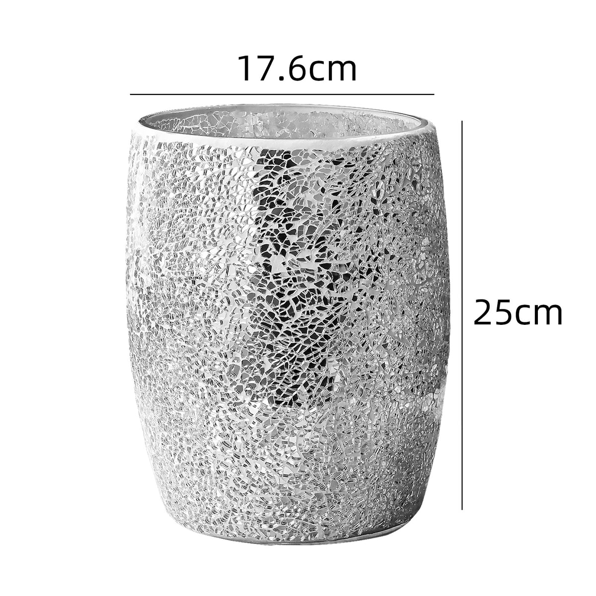 Silver Mosaic Glass Bathroom Trash Can – 5L
