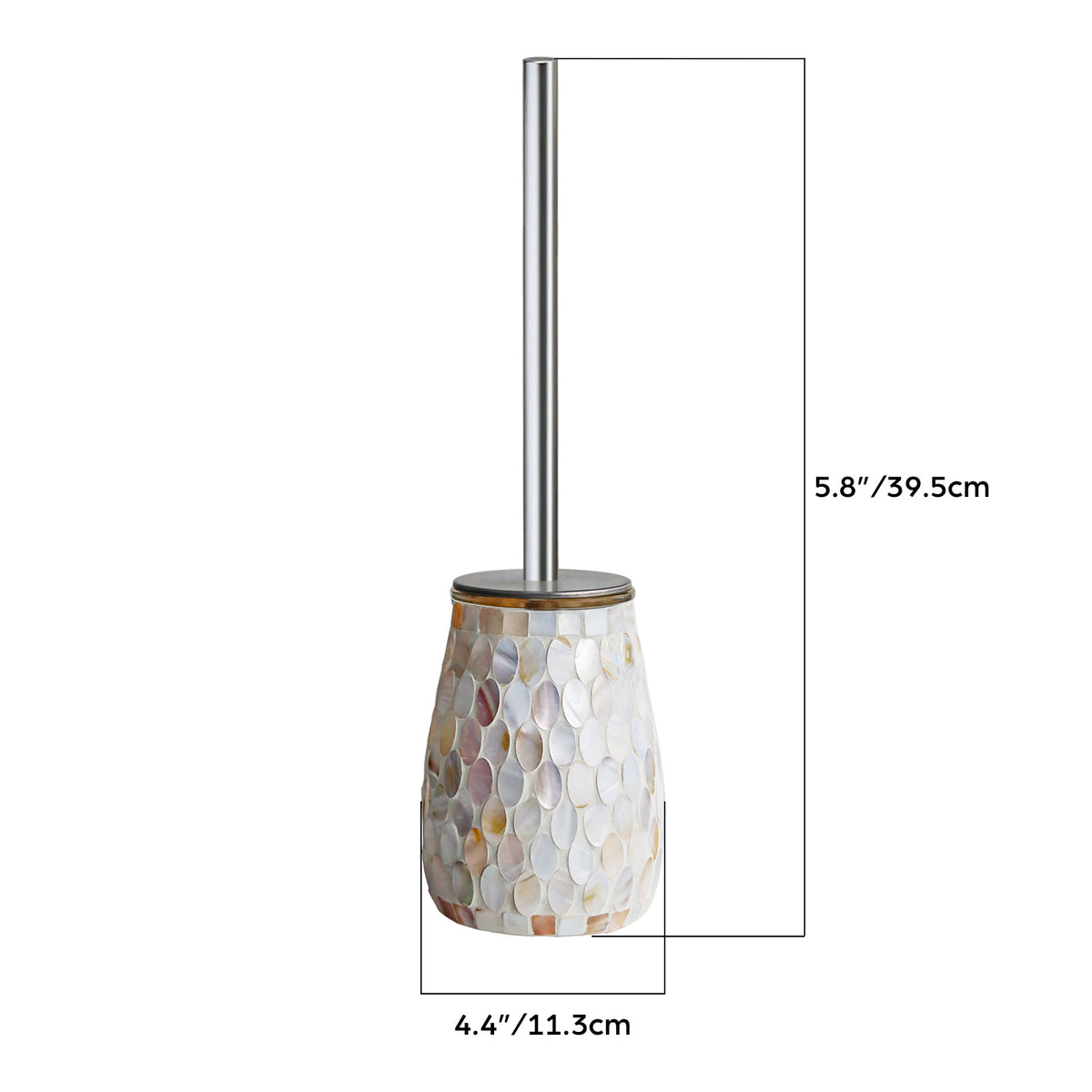 Natural Shell Mosaic Toilet Brush & Holder