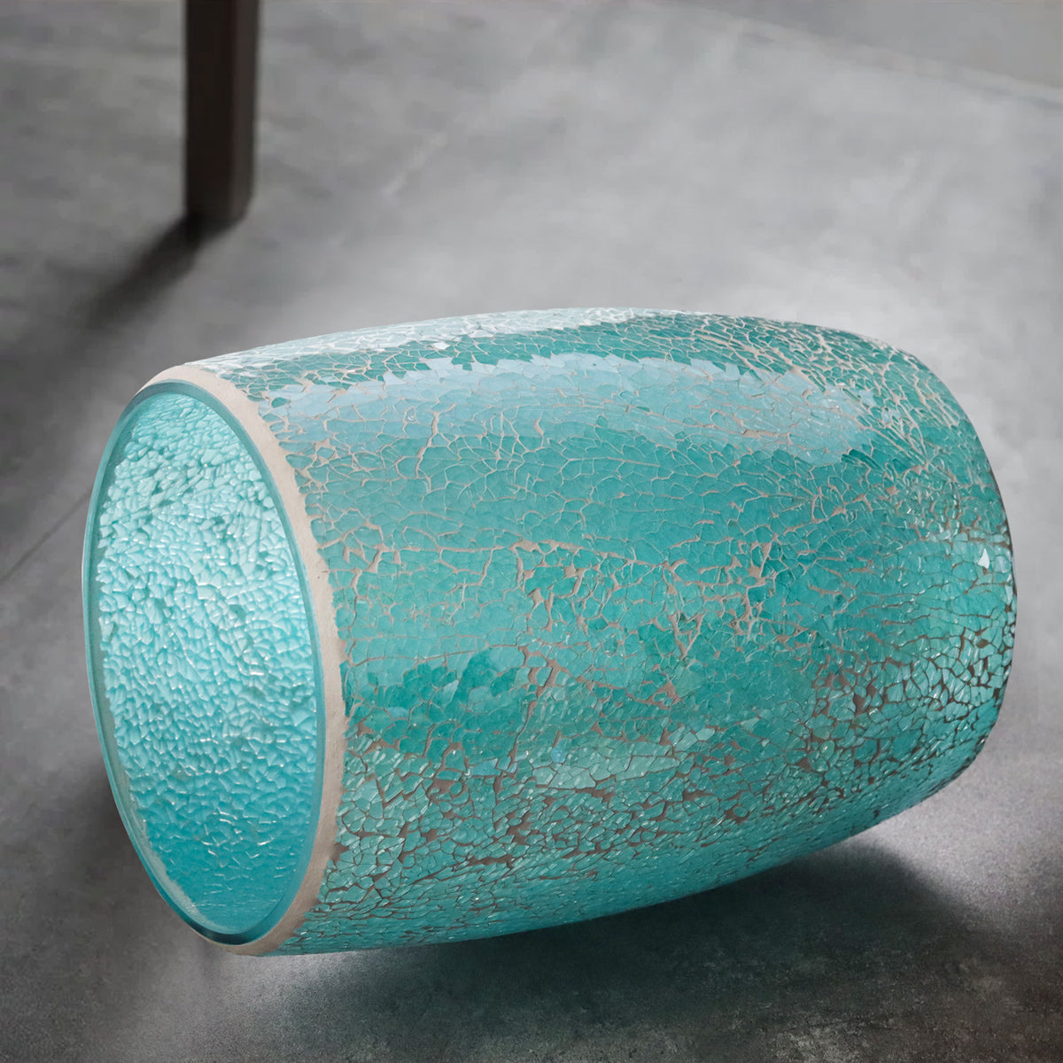 Turquoise Mosaic Glass Bathroom Trash Can – 5L