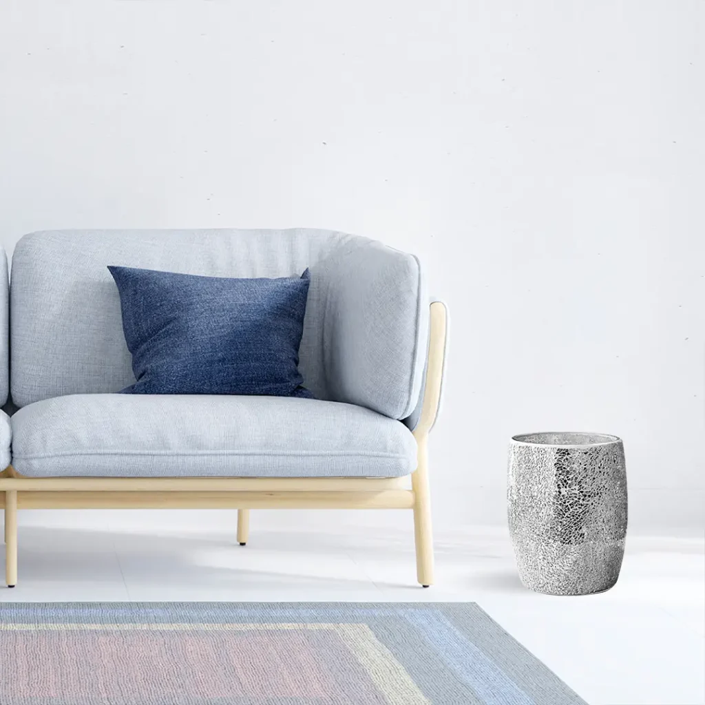 Versatile trash can storage with a sleek design, perfect for use in any room of the house.